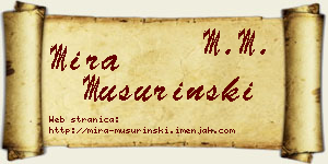 Mira Mušurinski vizit kartica